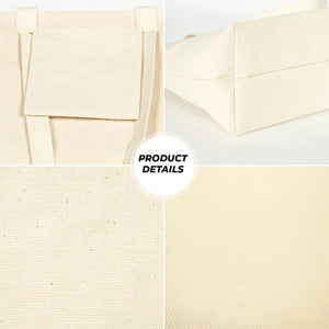 Canvas Shopping Tote Bag with Custom Logo – 17" × 14" × 6" (45 × 35 × 15 cm) – Laminated Lining – 10 oz Cotton - Pamusan.com