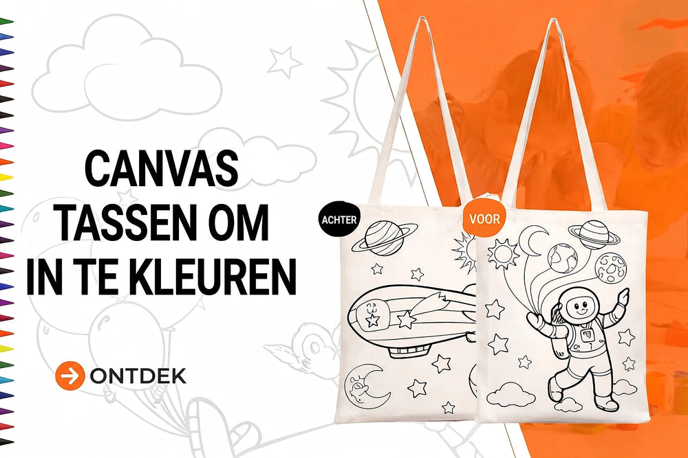 Canvas tassen om in te kleuren voor kinderen