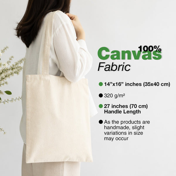 Canvas Tote Bag – Natural Color 14"x16 " İnches - Reusable Cotton Tote Bulk Wholesale - Pamusan.com
