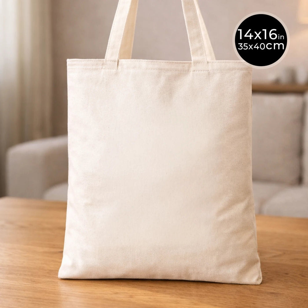 Canvas Tote Bag – Natural Color 14"x16 " İnches - Reusable Cotton Tote Bulk Wholesale - Pamusan.com