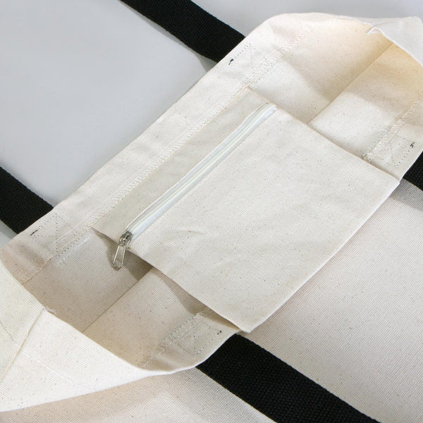 Canvas Tote Bag with Black Handles – 18"W x 14"H x 3"L Durable Reusable Cotton Bag - Pamusan.com