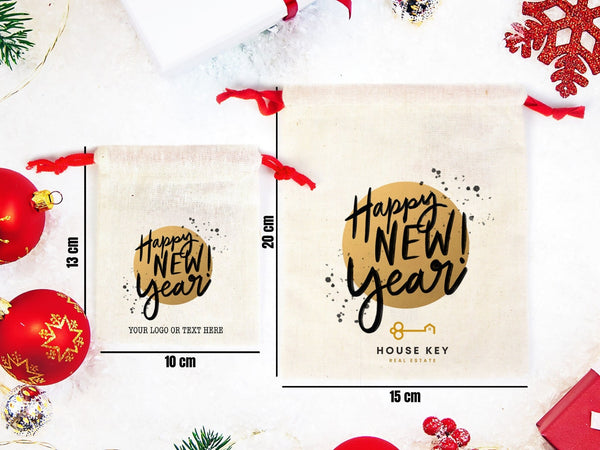 Custom New Year Gift Bags – Personalized Corporate & Holiday Party Favor Bags — custom print | Pamusan