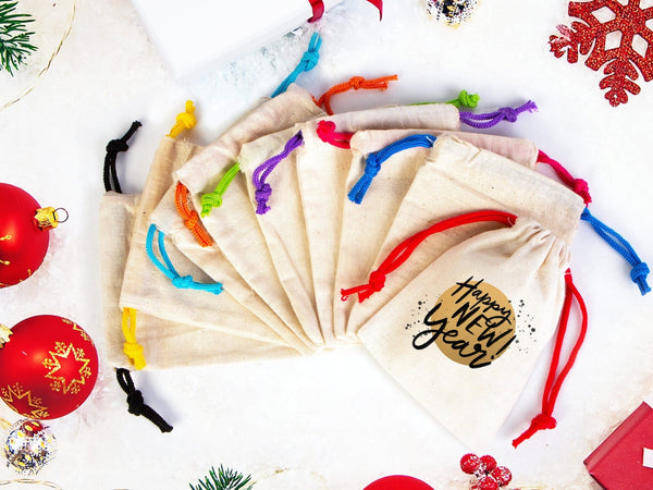 Custom New Year Gift Bags – Personalized Corporate & Holiday Party Favor Bags — custom print | Pamusan