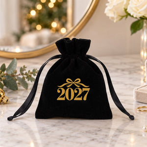 Fluwelen zakjes Kerst – feestelijk bedankje 10 × 13 cm met satijnen koord, rood, groen of zwart, 9 ontwerpen voor Kerst & Nieuwjaar 2027 - Pamusan.nl