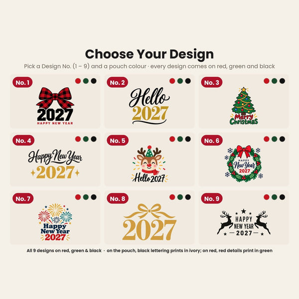 Fluwelen zakjes Kerst – feestelijk bedankje 10 × 13 cm met satijnen koord, rood, groen of zwart, 9 ontwerpen voor Kerst & Nieuwjaar 2027 - Pamusan.nl
