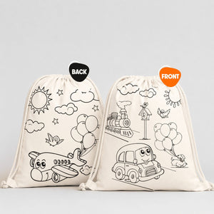 Class Painting Set – 25 Colorable Cotton Drawstring Bags 14"x16" + 4 Red Apple 12 - Color Paint Marker - Pamusan.com