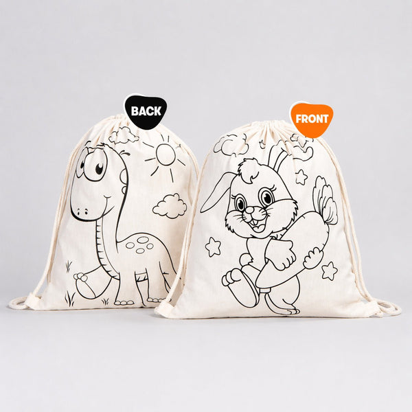 Class Painting Set – 25 Colorable Cotton Drawstring Bags 14"x16" + 4 Red Apple 12 - Color Paint Marker - Pamusan.com