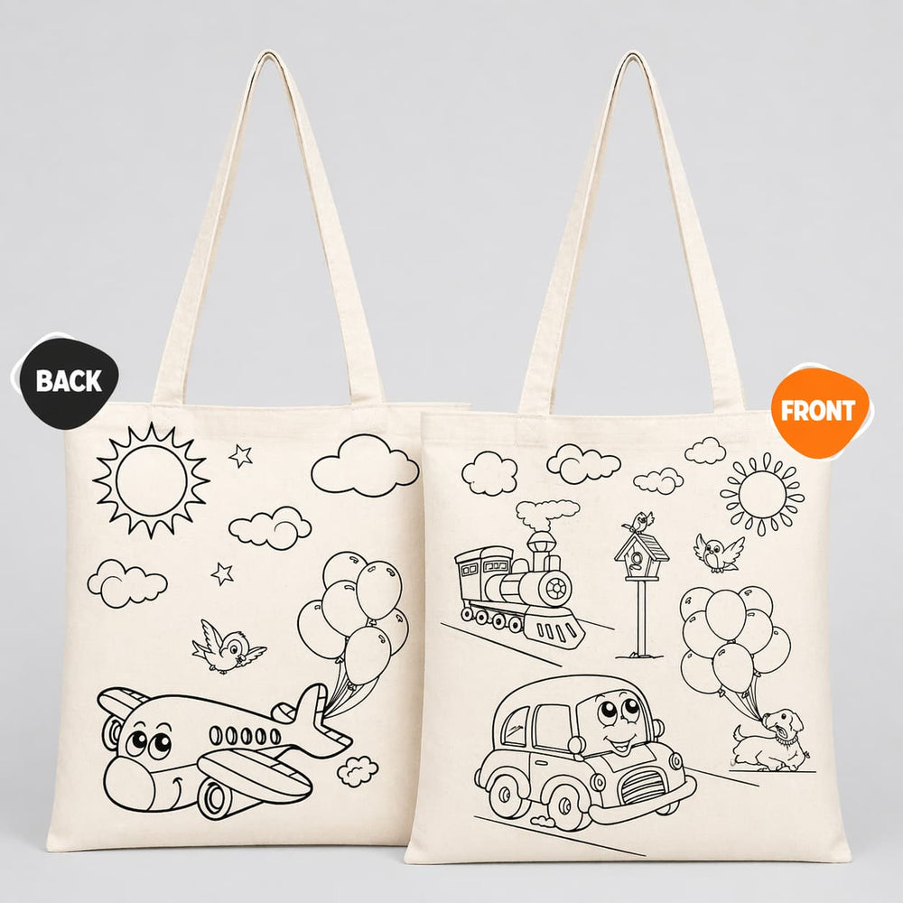 Class Painting Set – 25 Colorable Cotton Tote Bags 14"x16" + 4 Red Apple Fabric Paint Marker Sets - Pamusan.com