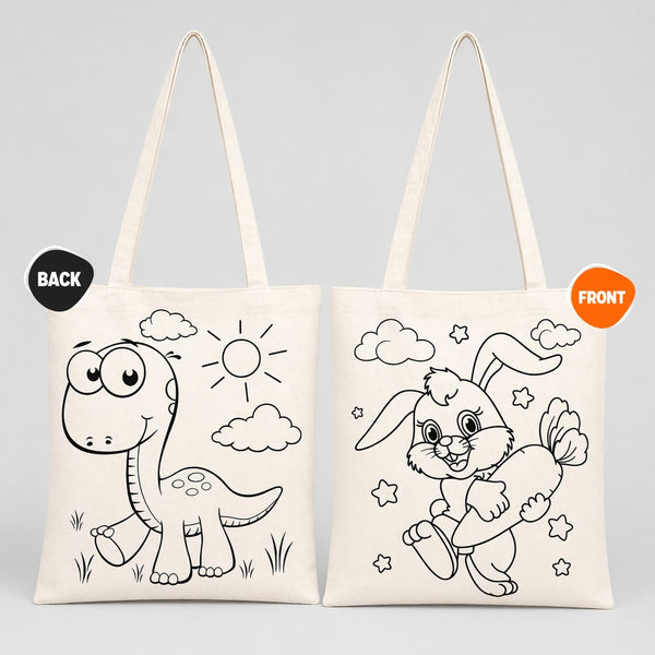 Class Painting Set – 25 Colorable Cotton Tote Bags 14"x16" + 4 Red Apple Fabric Paint Marker Sets - Pamusan.com