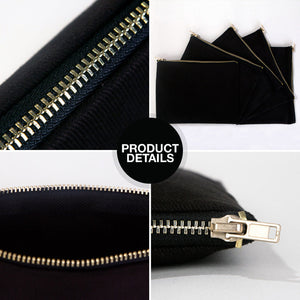 Clutch Bag Black 8"x6" – Cotton Zipper Cosmetic & Reusable Makeup Pouch - Pamusan.com
