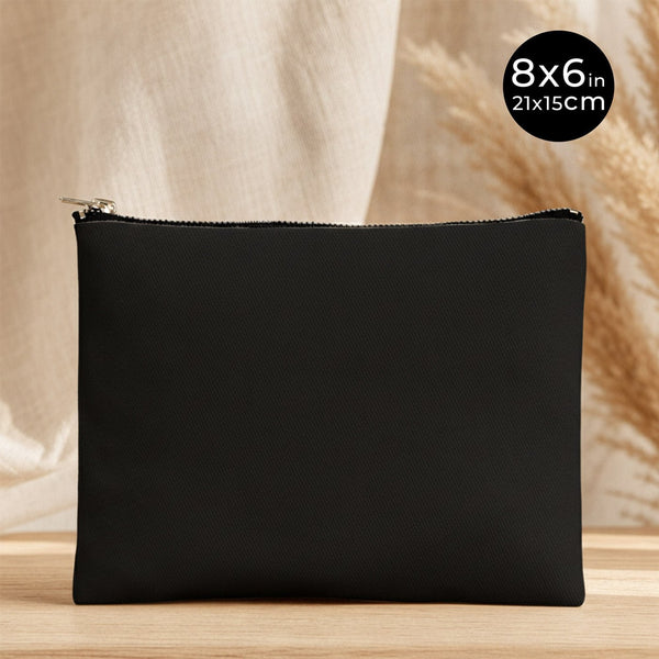 Clutch Bag Black 8"x6" – Cotton Zipper Cosmetic & Reusable Makeup Pouch - Pamusan.com