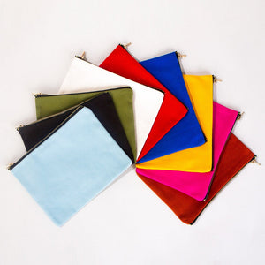 Clutch Bag Red 8"x6" – Cotton Zipper Cosmetic & Makeup Pouch - Pamusan.com