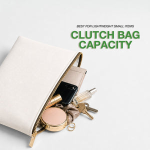 Clutch Bag White 8"x6" – Cotton Zipper Cosmetic & Makeup Pouch - Pamusan.com