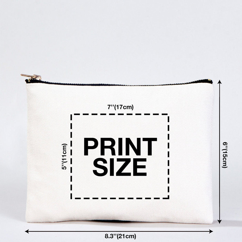 Clutch Bag White 8"x6" – Custom Logo Cotton Makeup & Personalized Cosmetic Pouch - Pamusan.com