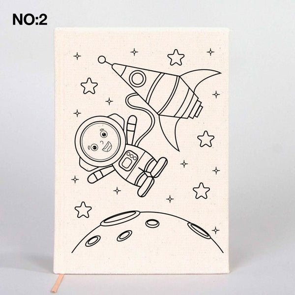 Coloring Canvas Notebook for Kids & Adults | 12 Design Cotton Cover - Pamusan.com