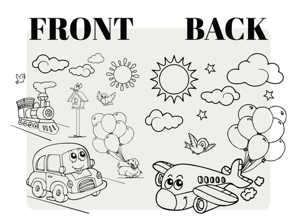 Kids Coloring Drawstring Bag Cotton School Bag with Car Design (No Pencil Included) — view 10 | Pamusan