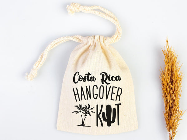 Costa Rica Hangover Kit Bags – Custom Bachelorette & Wedding Recovery Pouches — print detail | Pamusan