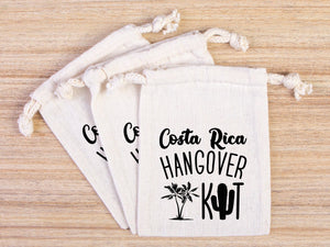 Costa Rica Hangover Kit Bags – Custom Bachelorette & Wedding Recovery Pouches — print detail | Pamusan