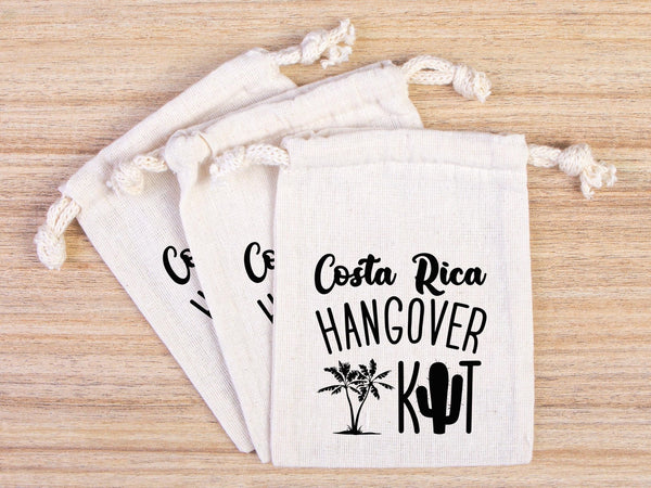 Costa Rica Hangover Kit Bags – Custom Bachelorette & Wedding Recovery Pouches — print detail | Pamusan