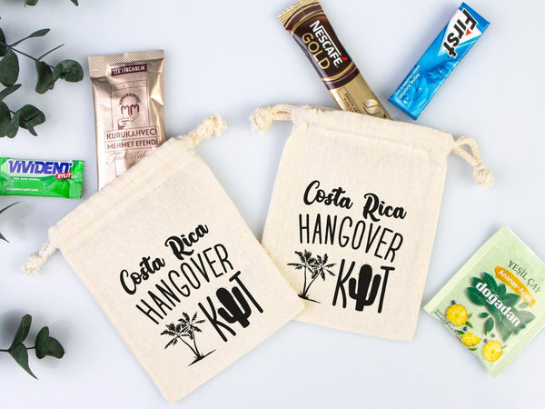 Costa Rica Hangover Kit Bags – Custom Bachelorette & Wedding Recovery Pouches — print detail | Pamusan