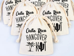 Costa Rica Hangover Kit Bags – Custom Bachelorette & Wedding Recovery Pouches — print detail | Pamusan