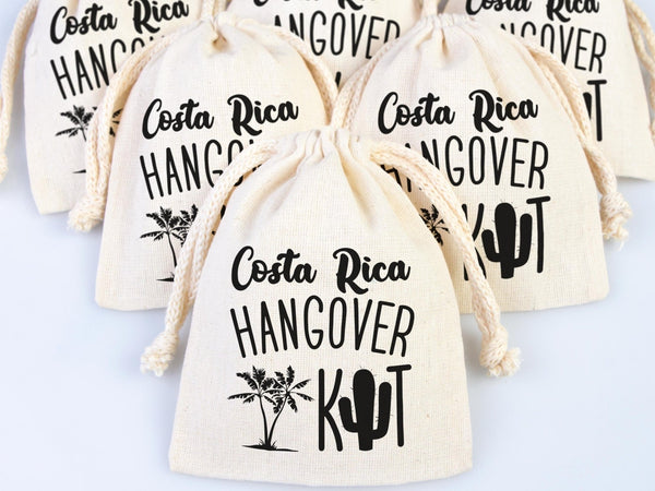 Costa Rica Hangover Kit Bags – Custom Bachelorette & Wedding Recovery Pouches — print detail | Pamusan