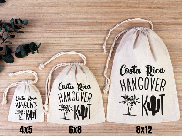 Costa Rica Hangover Kit Bags – Custom Bachelorette & Wedding Recovery Pouches — print detail | Pamusan