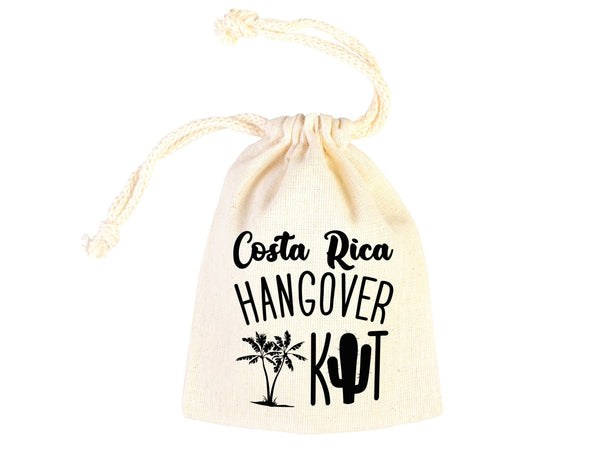 Costa Rica Hangover Kit Bags – Custom Bachelorette & Wedding Recovery Pouches — print detail | Pamusan
