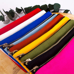 Cotton Clutch Bag Light Blue – 8"x6" Reusable Cosmetic Pouch - Pamusan.com