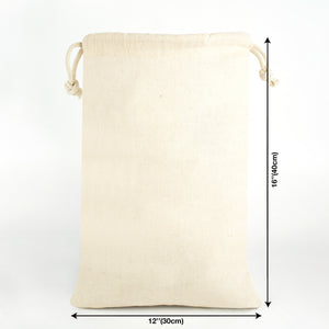 Cotton Drawstring Pouch 12"x16" | Eco Reusable Gift & Storage Bag - Pamusan.com