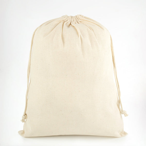Cotton Drawstring Pouch 12"x16" | Eco Reusable Gift & Storage Bag - Pamusan.com