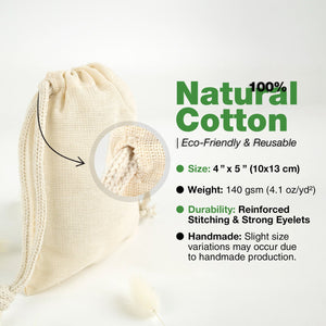 Cotton Drawstring Pouch 4"x5" | Natural Favor & Gift Bag - Pamusan.com