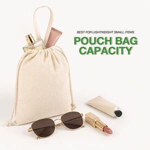 Cotton Drawstring Pouch 6"x8" | Natural Favor Bag with Short Handle - Pamusan.com
