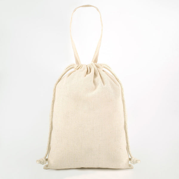 Cotton Drawstring Pouch 6"x8" | Natural Favor Bag with Short Handle - Pamusan.com