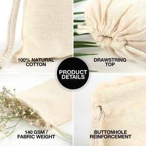 Cotton Drawstring Pouch 6"x8" | Natural Favor & Gift Bag - Pamusan.com