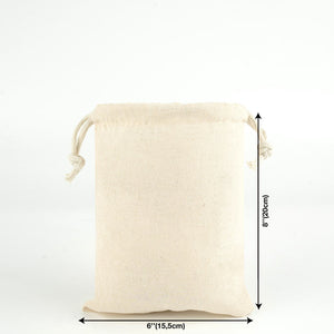 Cotton Drawstring Pouch 6"x8" | Natural Favor & Gift Bag - Pamusan.com