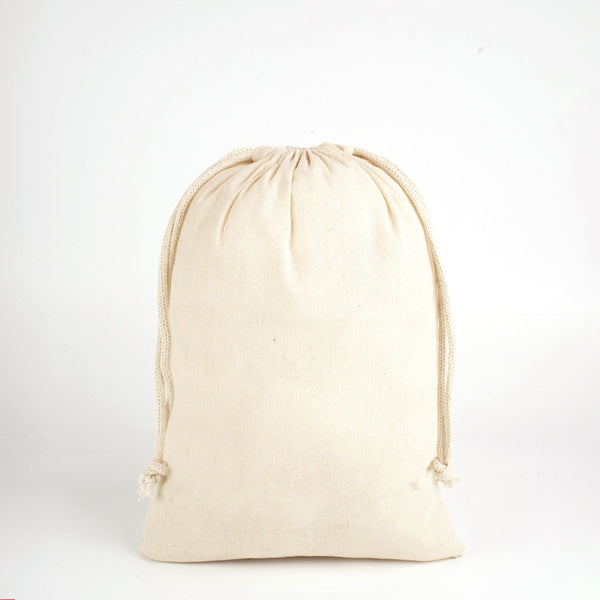 Cotton Drawstring Pouch 8"x12" | Natural Favor & Gift Bag - Pamusan.com