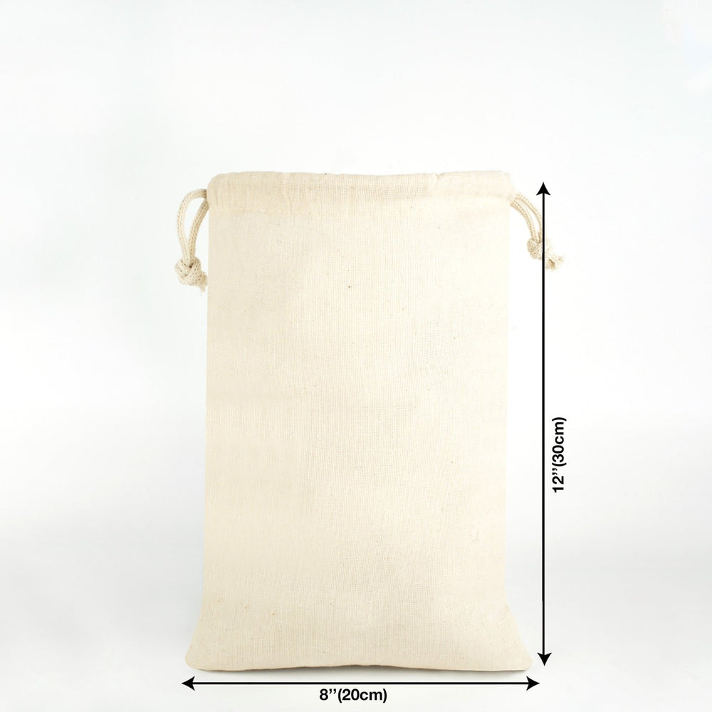 Cotton Drawstring Pouch 8"x12" | Natural Favor & Gift Bag - Pamusan.com