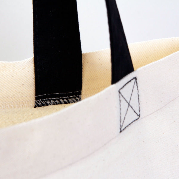 Cotton Tote Bag – 16" × 14" (40 × 35 cm) – Black Handles - Pamusan.com