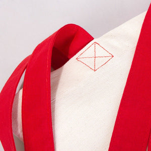Cotton Tote Bag – 16" × 14" (40 × 35 cm) – Red Handles - Pamusan.com