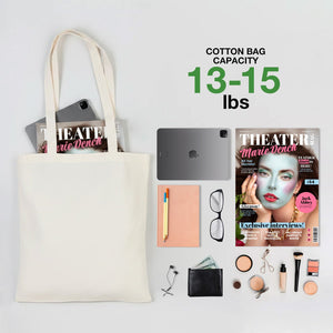 Cotton Tote Bag – 4.13 Oz – 14"W x 16"H Blank Natural Canvas Bag - Pamusan.com
