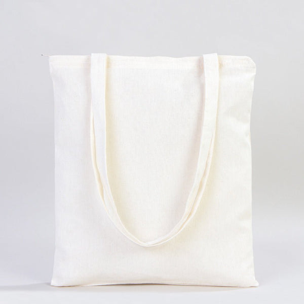 Cotton Tote Bag with Zipper 14"x16" – Natural Color Eco - Friendly Cloth Bag - Pamusan.com