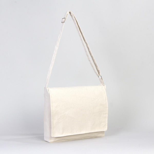 Custom Adjustable Cotton Canvas Messenger Bag – 14" x 11" x 3" - 6 oz - Pamusan.com