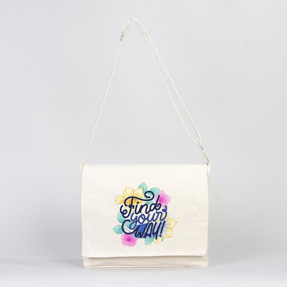 Custom Adjustable Cotton Canvas Messenger Bag – 14" x 11" x 3" - 6 oz - Pamusan.com