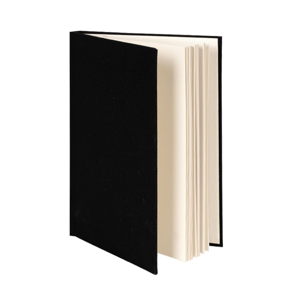 Black Canvas Holiday Notebook 6" × 8" – Custom Name Printed New Year Gift - Pamusan.com
