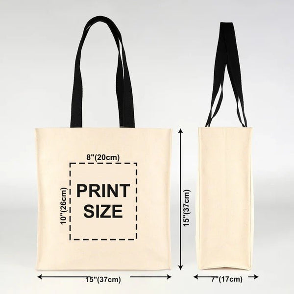 Custom Canvas Tote Bag – Large Printed 14.5"x14.5"x5.5" (37x37x14 cm) - Pamusan.com