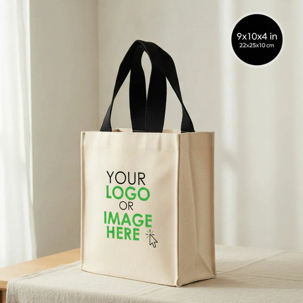 Custom Canvas Tote Bag – Small Printed 9"x10"x4" (22x25x10 cm) - Pamusan.com