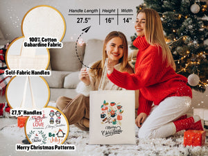 Custom Christmas Tote Bags, 14"W x 16"H (35 cm x 40 cm) Holiday Family Gift Bags - Pamusan.com
