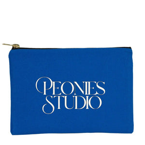 Custom Clutch Canvas Zippered Bag - 10" x 7" (25x18 cm) Saxe Blue - 10 oz - Pamusan.com