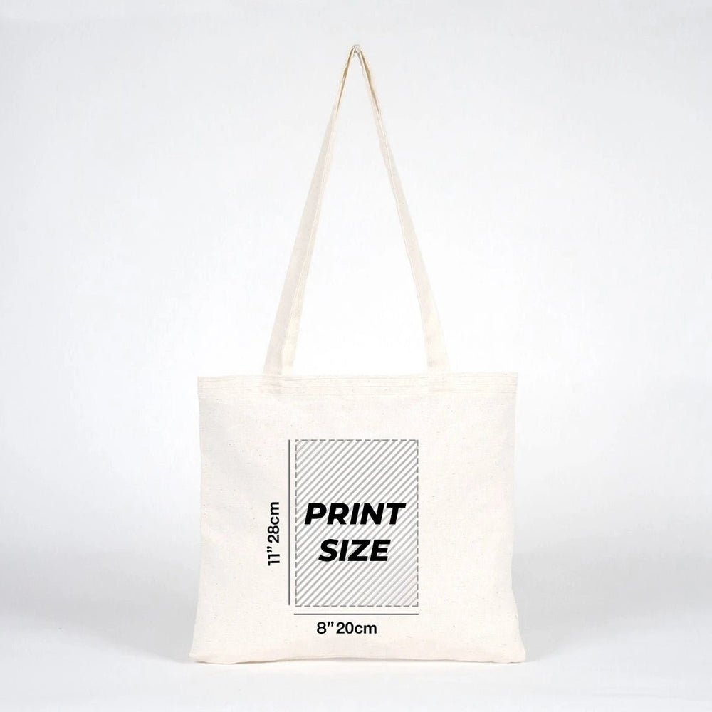 Custom Cotton Shoulder Tote Bag – 14" × 12" (35 × 30 cm) – Natural - Pamusan.com